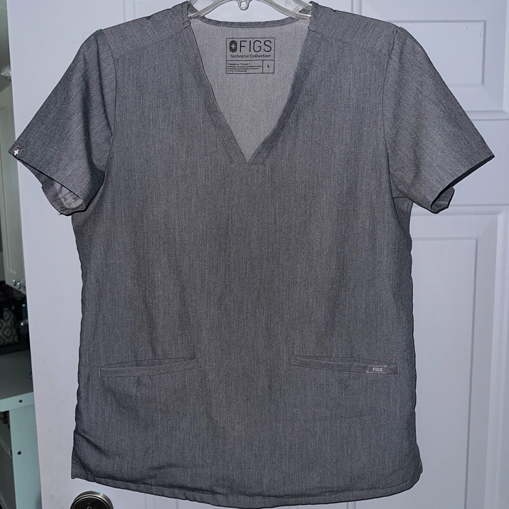 Figs Graphite Catarina One Pocket Scrub Top Size Small